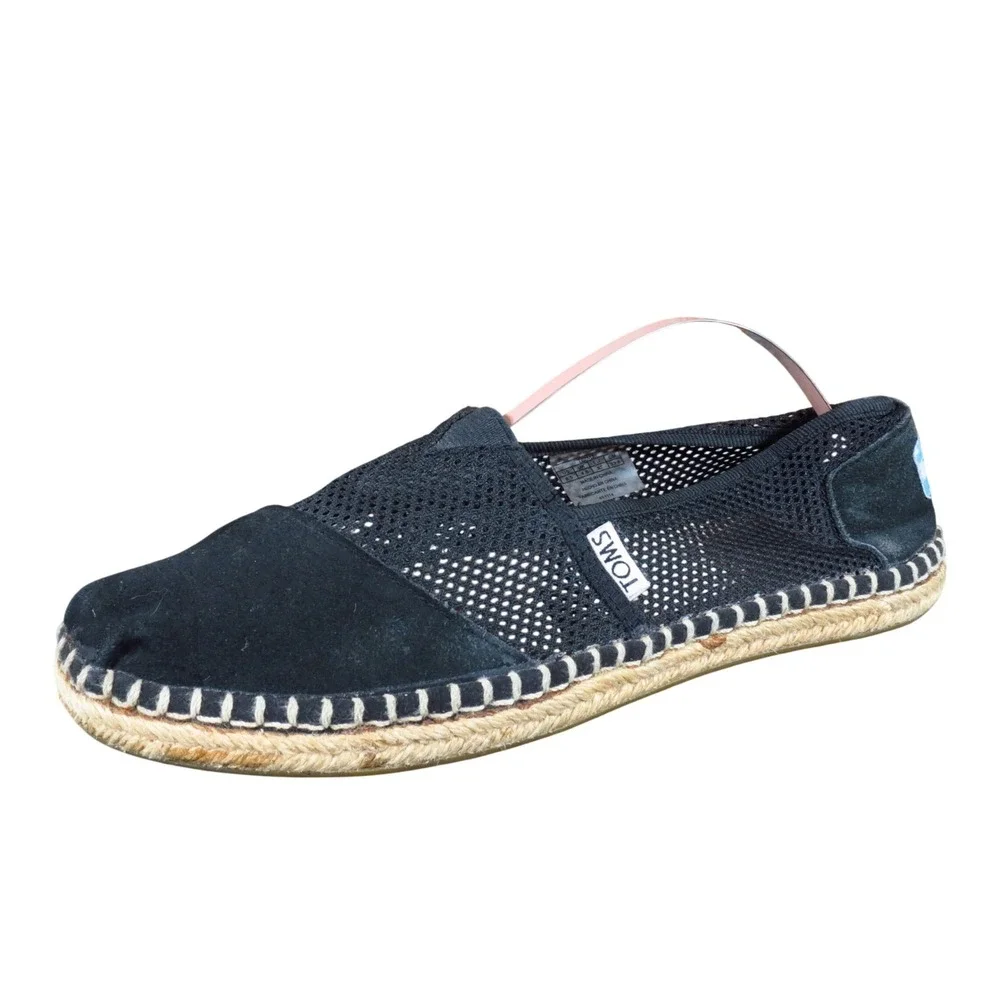 TOMS‎ Damen Mesh Alpargata Womens Espadrille Slip On Size 6.5 Casual Black Mesh